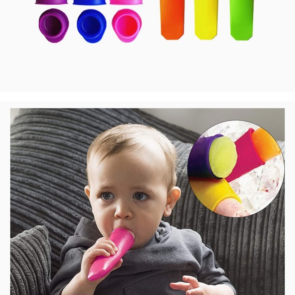 Ice Lolly Moulds Popsicle Ice Pop Silicone 6  Moulds for Kids with Lid.